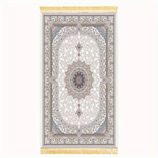 UmmahEssential™ Luxurious Thick Prayer Mat with Tassels - Non-Slip, Foldable Area Mat.