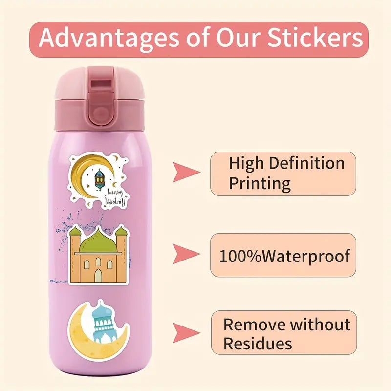 isalmic sticker on water bottle