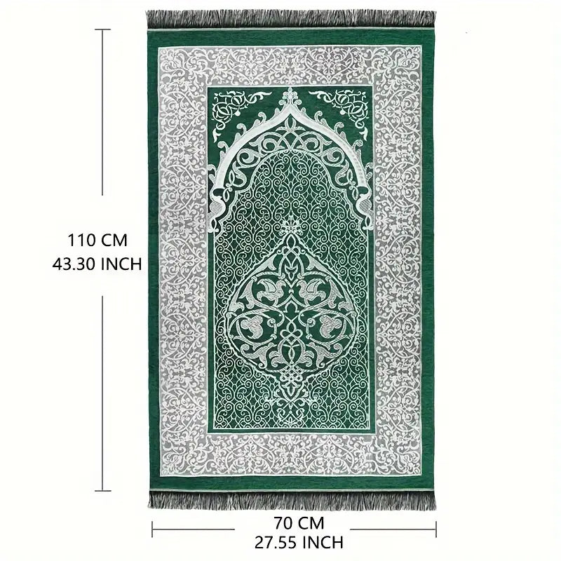 green tribal prayer mat hight 110cm and 70cm width 