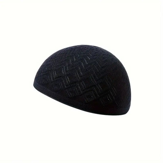 black kitted Muslim prayer kufi